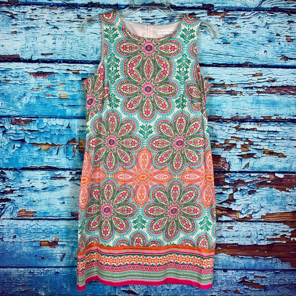 London Times multi color dress